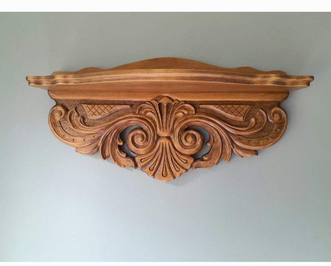 Handmade Linden Wood Shelf: Rustic Wall Decoration